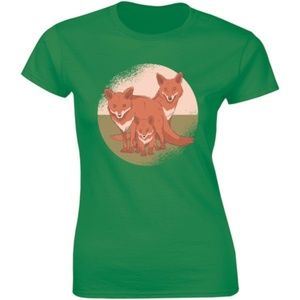Three Wild Family Fox Animal Lovers Womens T-shirt